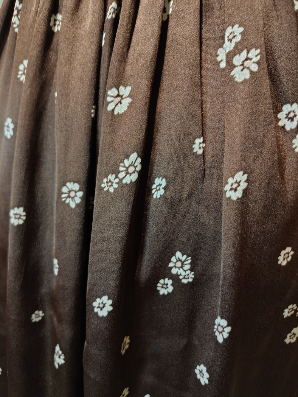 Abercrombie & Fitch Brown Floral Silky Lined Midi Slip Dress - Picture 8 of 14